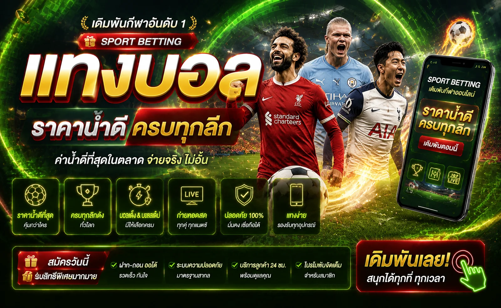 แทงบอลออนไลน์ SIAMGAME789 ครบทุกลีกดัง ราคาน้ำดี